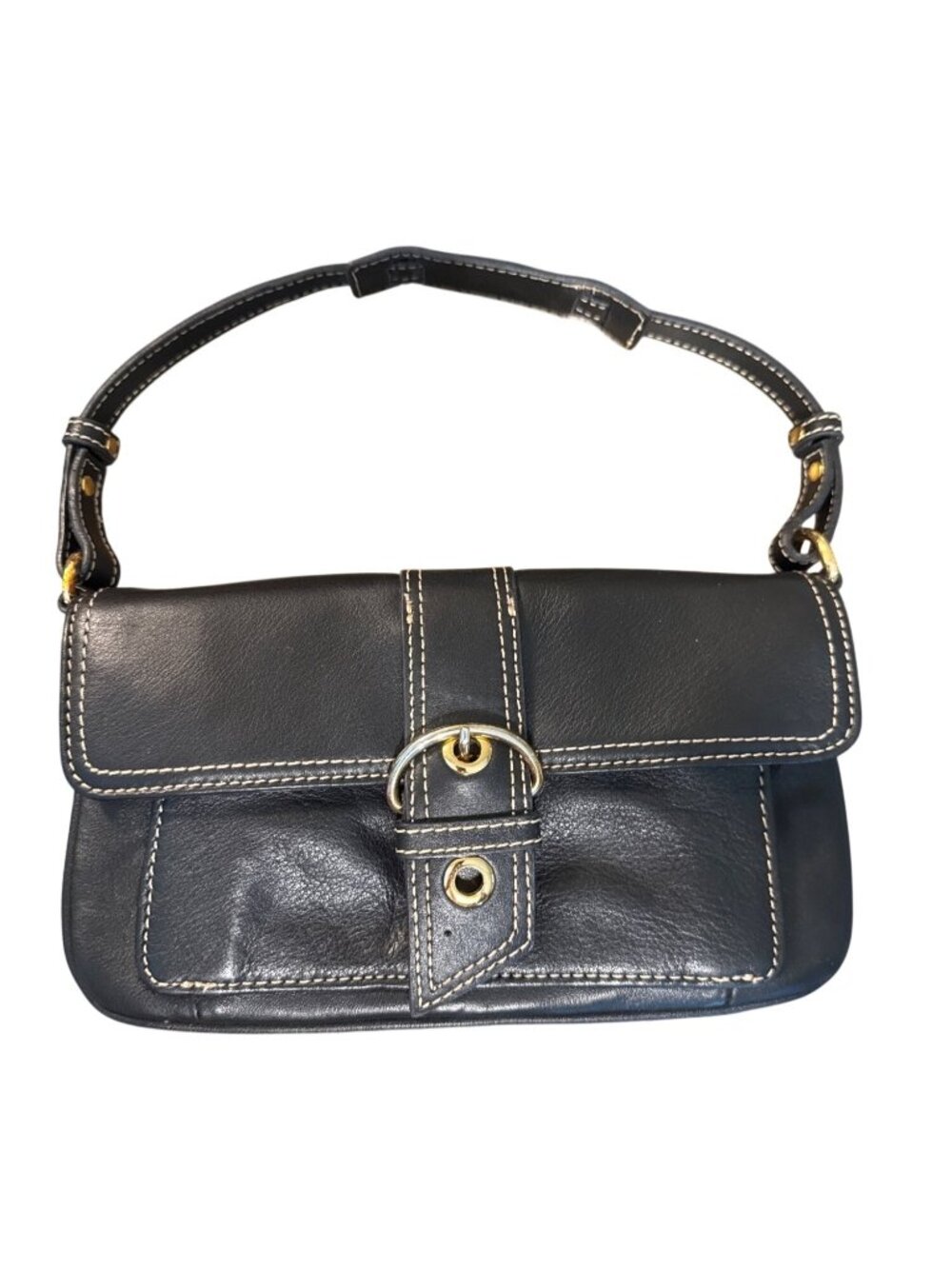 Giani Bernini Black Bag New Flap Boho Buckle Leather